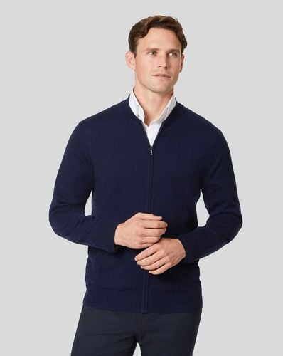 Men's Merino Zip Through Bomber Jacket - , Small by - Charles Tyrwhitt - Modalova