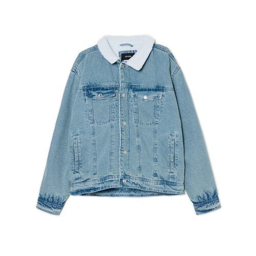 Giacca sherpa in denim - Cropp - Modalova