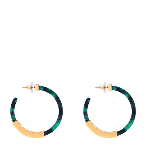 K Gold Plated Shell Hoop Earrings - Liv Oliver - Modalova