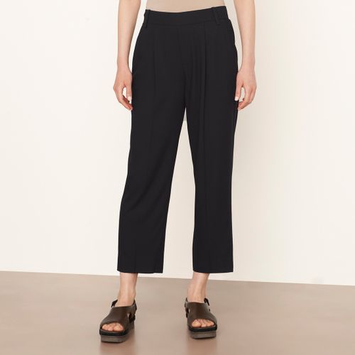 Navy Pleat Front Trousers - Vince - Modalova