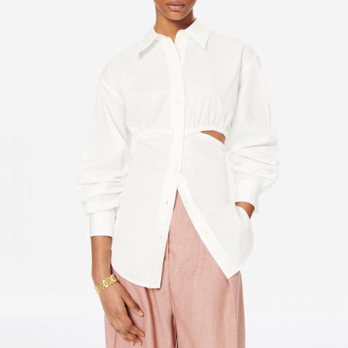 White Gathered Cotton Cut-Out Shirt - Victoria Beckham - Modalova