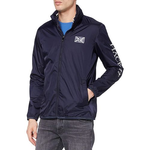 Navy Sleeve Logo Windbreaker Jacket - Hackett London - Modalova