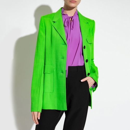 Green Button Single-Breasted Blazer - Victoria Beckham - Modalova