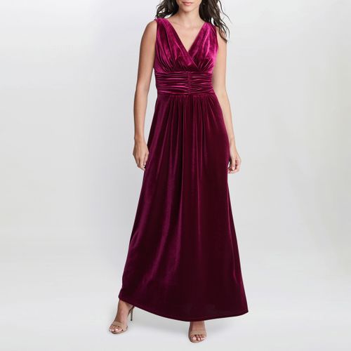 Pink Patricia Sleeveless Velvet Maxi Dress - Gina Bacconi - Modalova