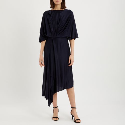 Navy Cape Sleeve Cut Out Dress - Victoria Beckham - Modalova