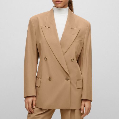 Camel Jarlie Cotton Blend Blazer - BOSS - Modalova