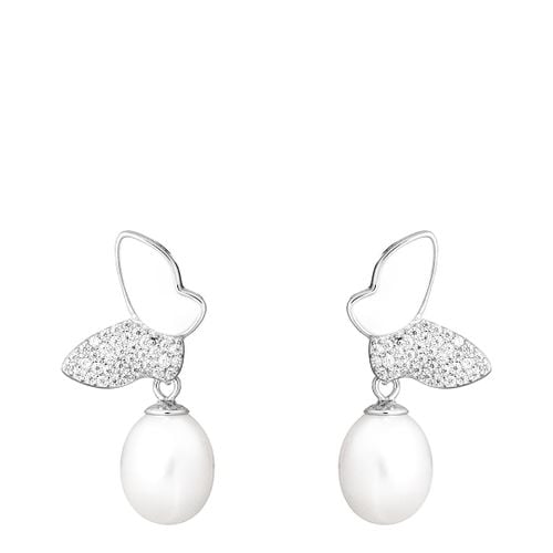 And Silver Freshwater Pearl Earrings 8-8.5mm - Mia Bellucci - Modalova