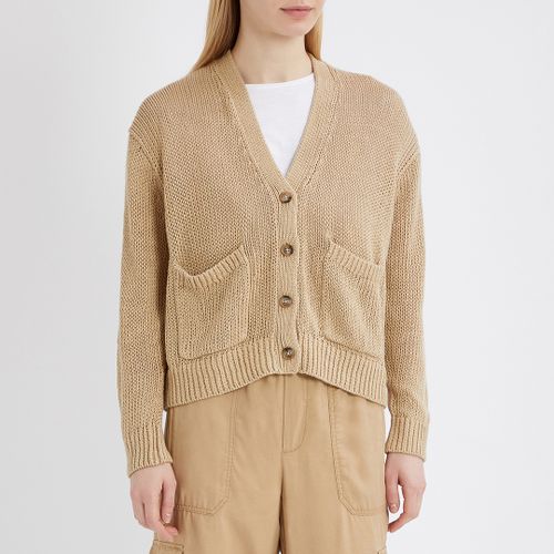 Sand V-Neck Linen Blend Cardigan - Polo Ralph Lauren - Modalova