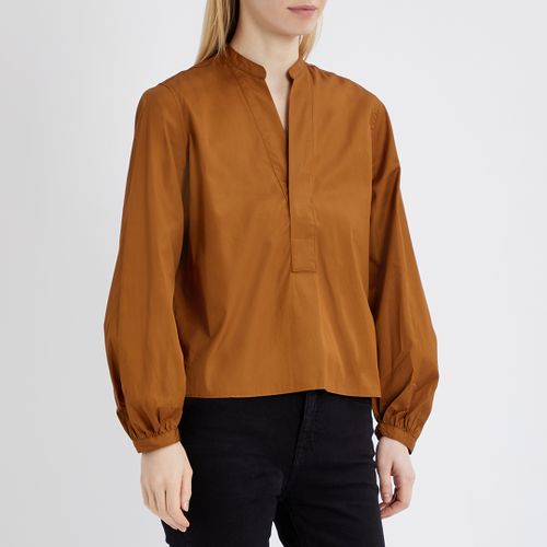 Ochre V-Neck Cotton Blouse - Polo Ralph Lauren - Modalova