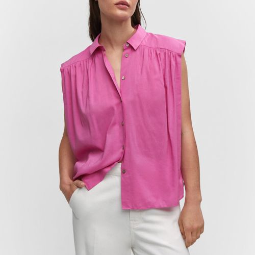 Sleeveless Button-Down Cotton Blend Shirt - Mango - Modalova