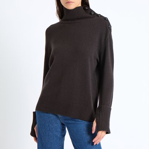 Brown Cashmere Blend Button Jumper - NÂ°Â· Eleven - Modalova