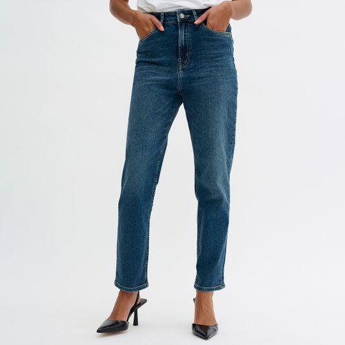 Blue Mom Straight Stretch Jeans - My Essential Wardrobe - Modalova