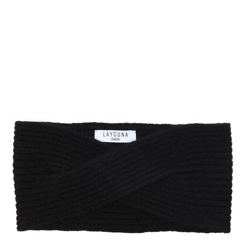 Black Cashmere Twist Headband - Laycuna London - Modalova