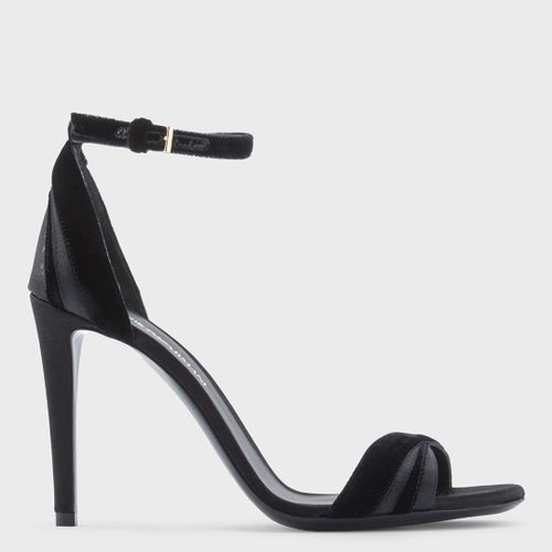 Black Textured Leather Heels - Emporio Armani - Modalova