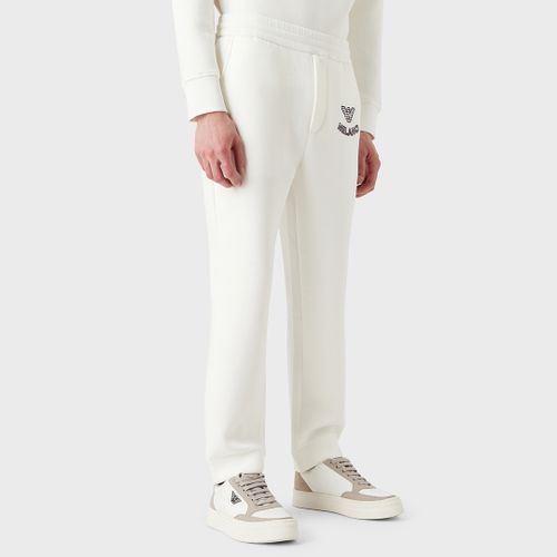 White Straight Tracksuit Bottoms - Emporio Armani - Modalova