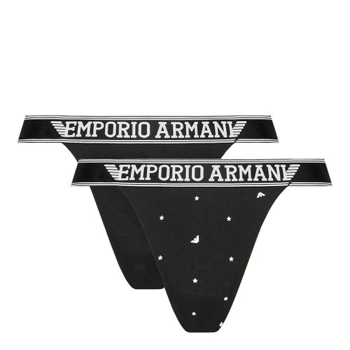 Black 2-Pack Cotton Blend Briefs - Emporio Armani - Modalova