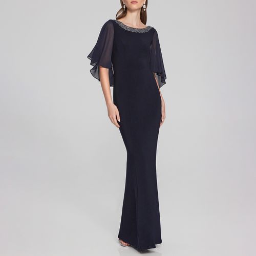 Navy Shawl Maxi Dress - Joseph Ribkoff - Modalova