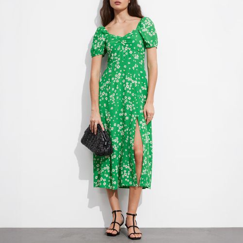 Green Printed Sweetheart Midi Dress - & Other Stories - Modalova