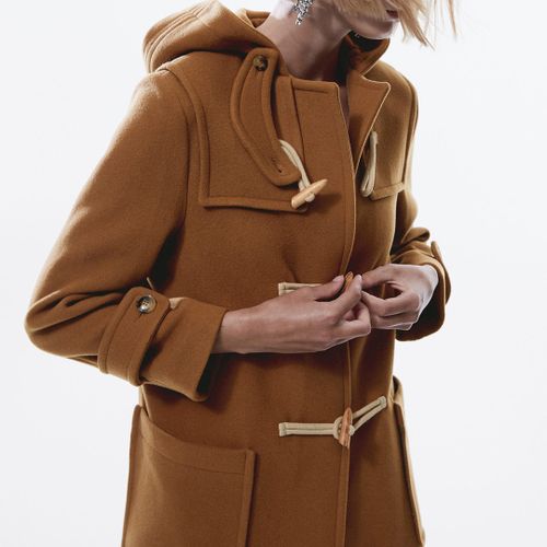 Brown Hooded Wool Blend Duffle Coat - Mango - Modalova