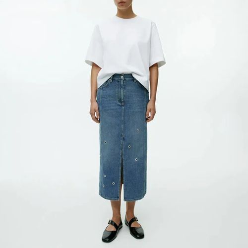 Blue Denim Split Midi Skirt - ARKET - Modalova