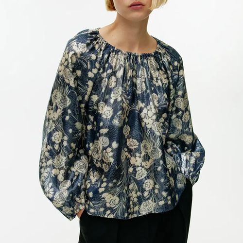 Blue Print Gathered Blouse - ARKET - Modalova