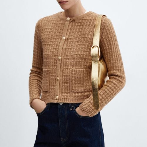 Brown Button Knit Cardigan - Mango - Modalova