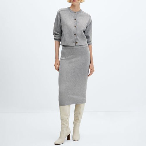 Grey Decorative Seams Cardigan - Mango - Modalova