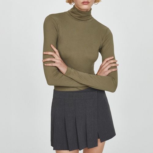 Green Modal Turtleneck T-Shirt - Mango - Modalova