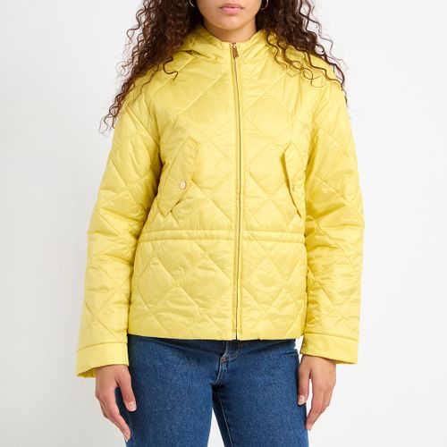 Yellow Quilted Hooded Jacket - Pennyblack - Modalova