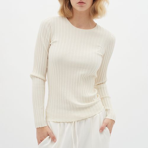 Cream Ribbed Long Sleeve Top - Inwear - Modalova