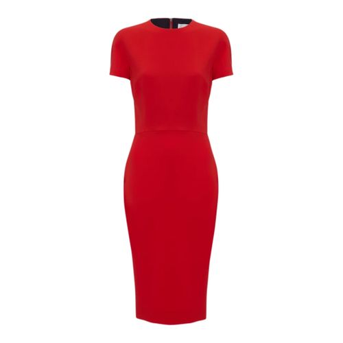 Red T-Shirt Fitted Dress - Victoria Beckham - Modalova