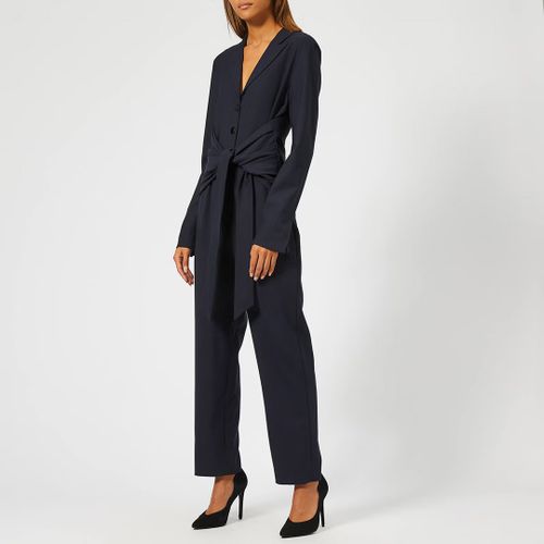 Navy Front Tie Jumpsuit - Victoria Beckham - Modalova