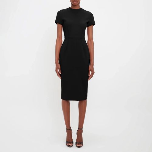 Black Fitted Midi Dress - Victoria Beckham - Modalova