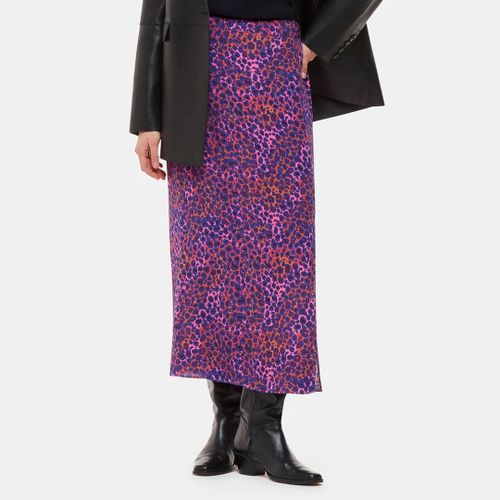 Pink Mottled Leopard Split Midi Skirt - WHISTLES - Modalova