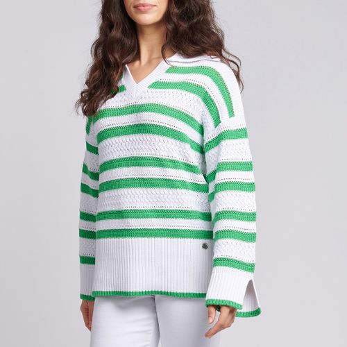 Collared Striped Cotton Blend Jumper - U.S. Polo Assn. - Modalova