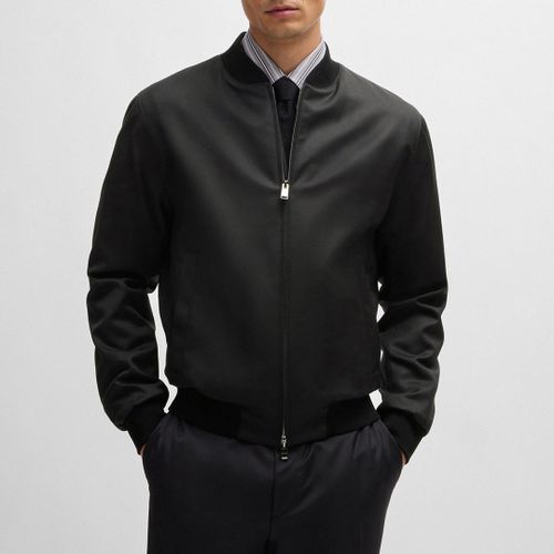 Black Hanry Bomber Jacket - BOSS - Modalova