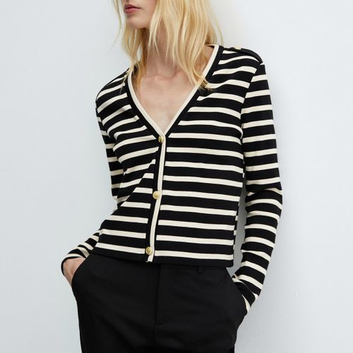 Black Stripe Pocket Cardigan - Mango - Modalova