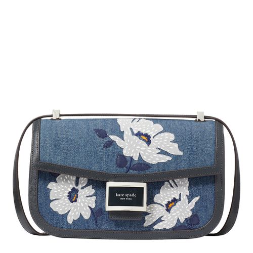 Winters Night Multi Katy Floral Embellished Denim Medium Convertible Shoulder Bag - Kate Spade - Modalova