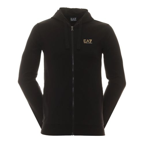 Black Zip Up Cotton Sweatshirt - EA7 Emporio Armani - Modalova