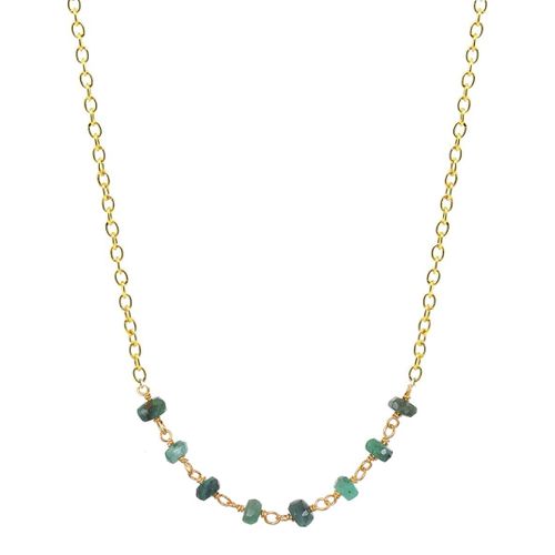 K Gold Multi Emerald Necklace - Liv Oliver - Modalova