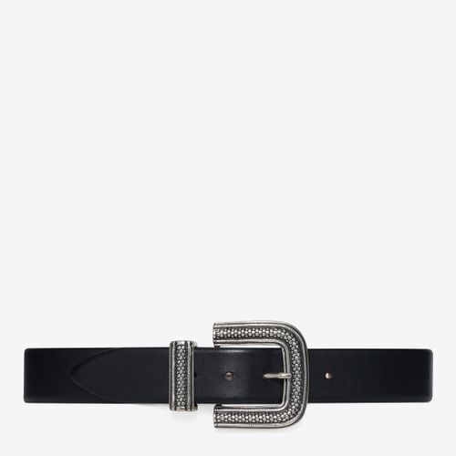 Black Leather Geometric Buckle Belt - IRO - Modalova