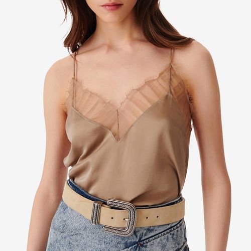 Camel Lace Trimmed Silk Cami - IRO - Modalova