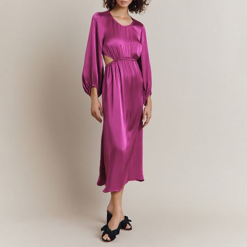 Magenta Satin Cutout Midi Dress - Ghost - Modalova