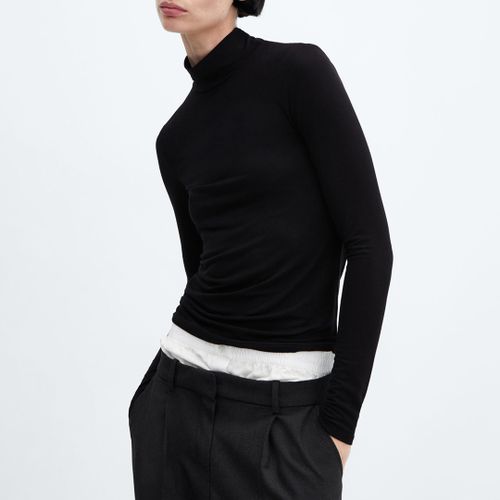 Black Turtleneck Long-sleeved Top - Mango - Modalova