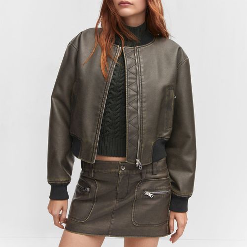 Deep Brown Bomber Jacket - Mango - Modalova