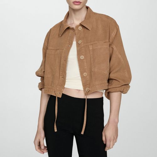 Camel Cropped Shirt Jacket - Mango - Modalova