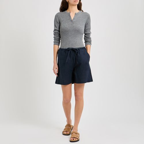 Merino Fine Knit Rib Henley Top - NÂ°Â· Eleven - Modalova