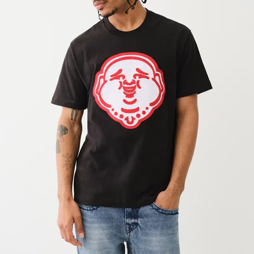 Short Sleeve Buddha Face Cotton T-Shirt - True Religion - Modalova