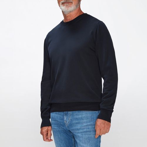 Blue Crew Neck Cotton Jumper - 7 For All Mankind - Modalova