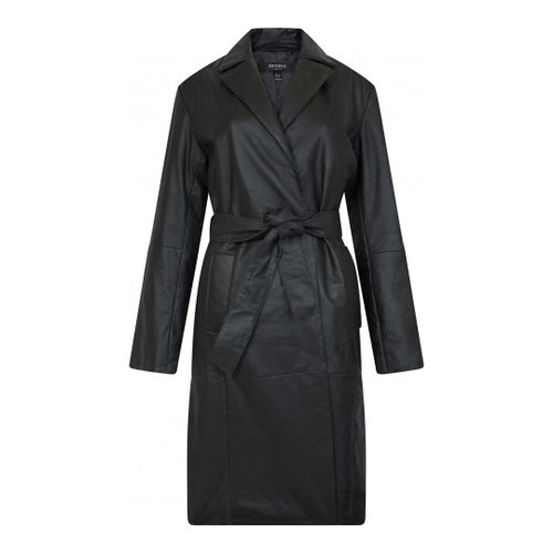 Black Wrap Leather Trench Coat - Muubaa - Modalova